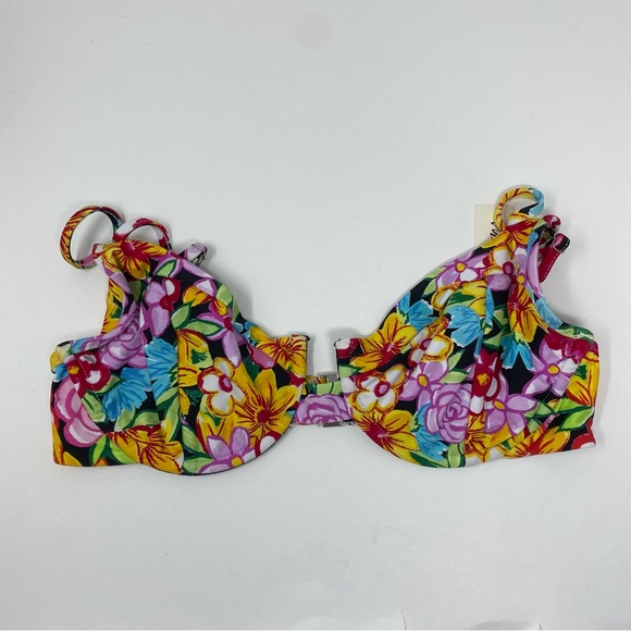 NEW For Love & Lemons Tiana Floral Underwire Bikini Top Large - Picture 2 of 8